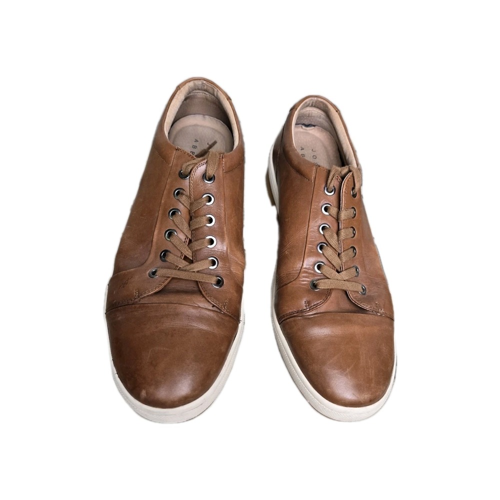 Joseph Abboud Carmel Brown Leather Sneakers Shoes Size 10.5 M